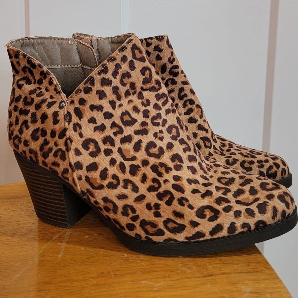 Leopard Print Ankle Boots
